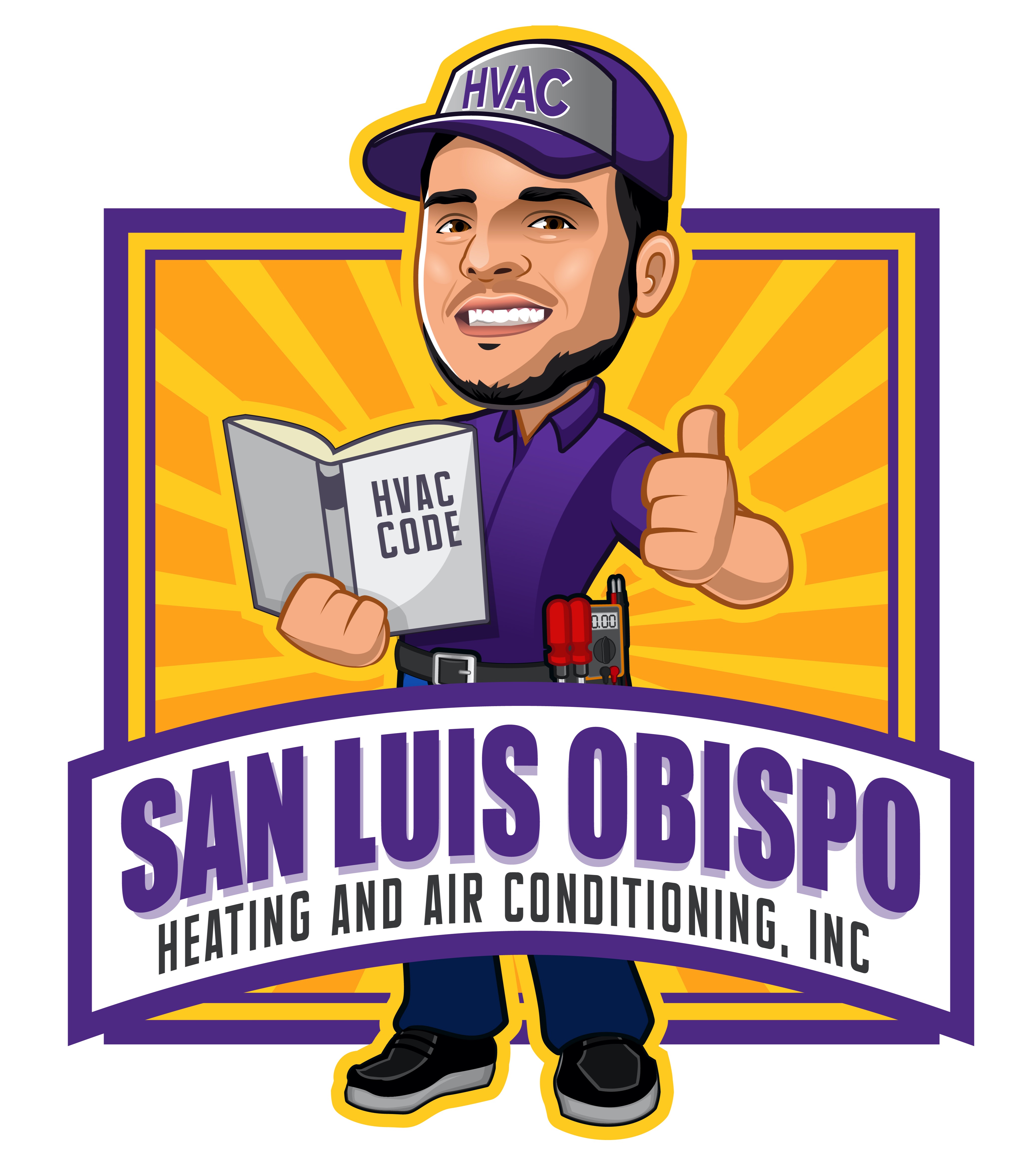 A logo for by the book heating and air conditioning