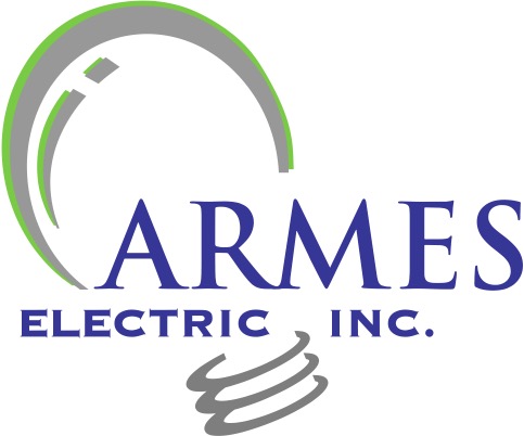 a logo for armes electric inc. with a light bulb